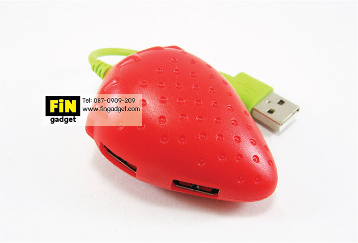 USB HUB 4 Ports สตรอเบอรี่