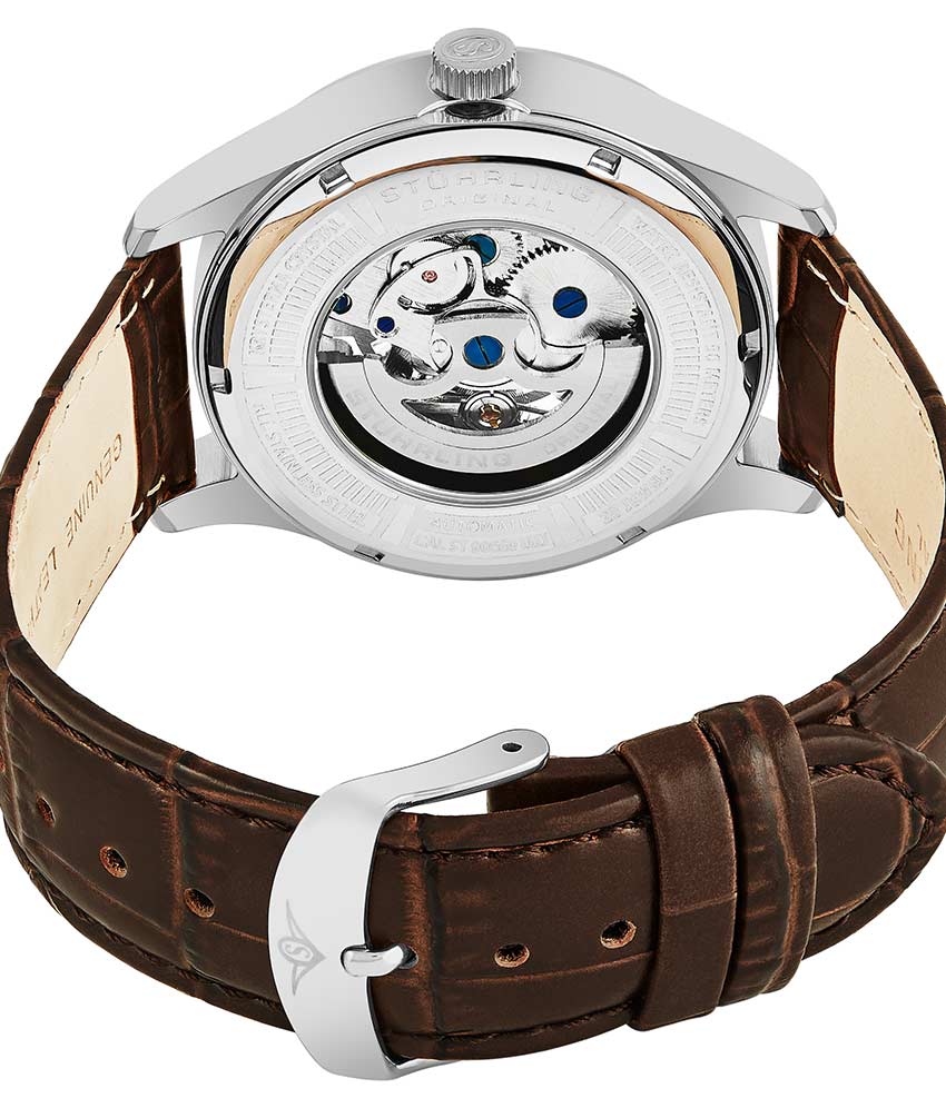 Stuhrling Original 747.01 นาฬิกาผู้ชาย Stuhrling Original รุ่น 747.01, Atrium Automatic Skeleton Leather Strap Men's Watch