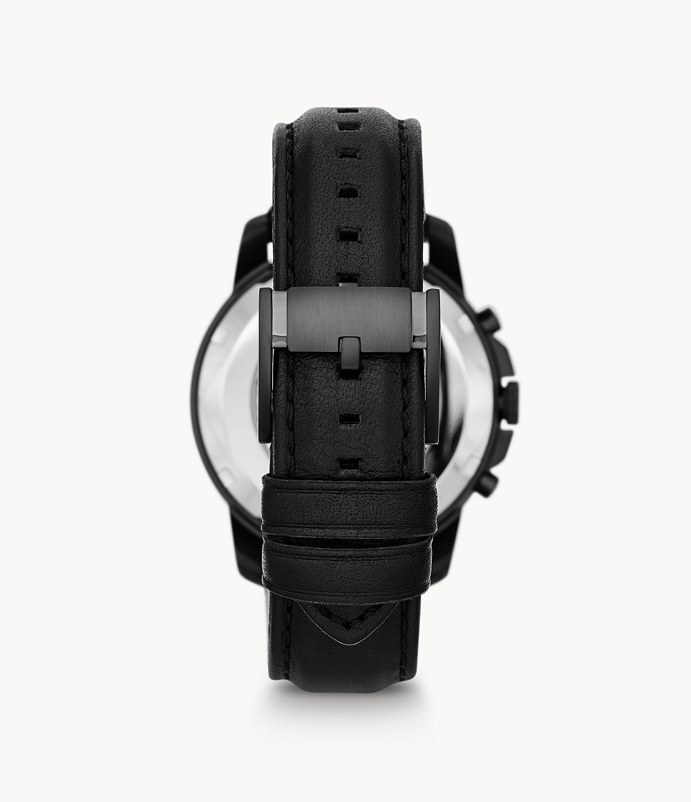 Fossil ME3028 นาฬิกาผู้ชาย Grant Automatic Black Leather Men's Watch