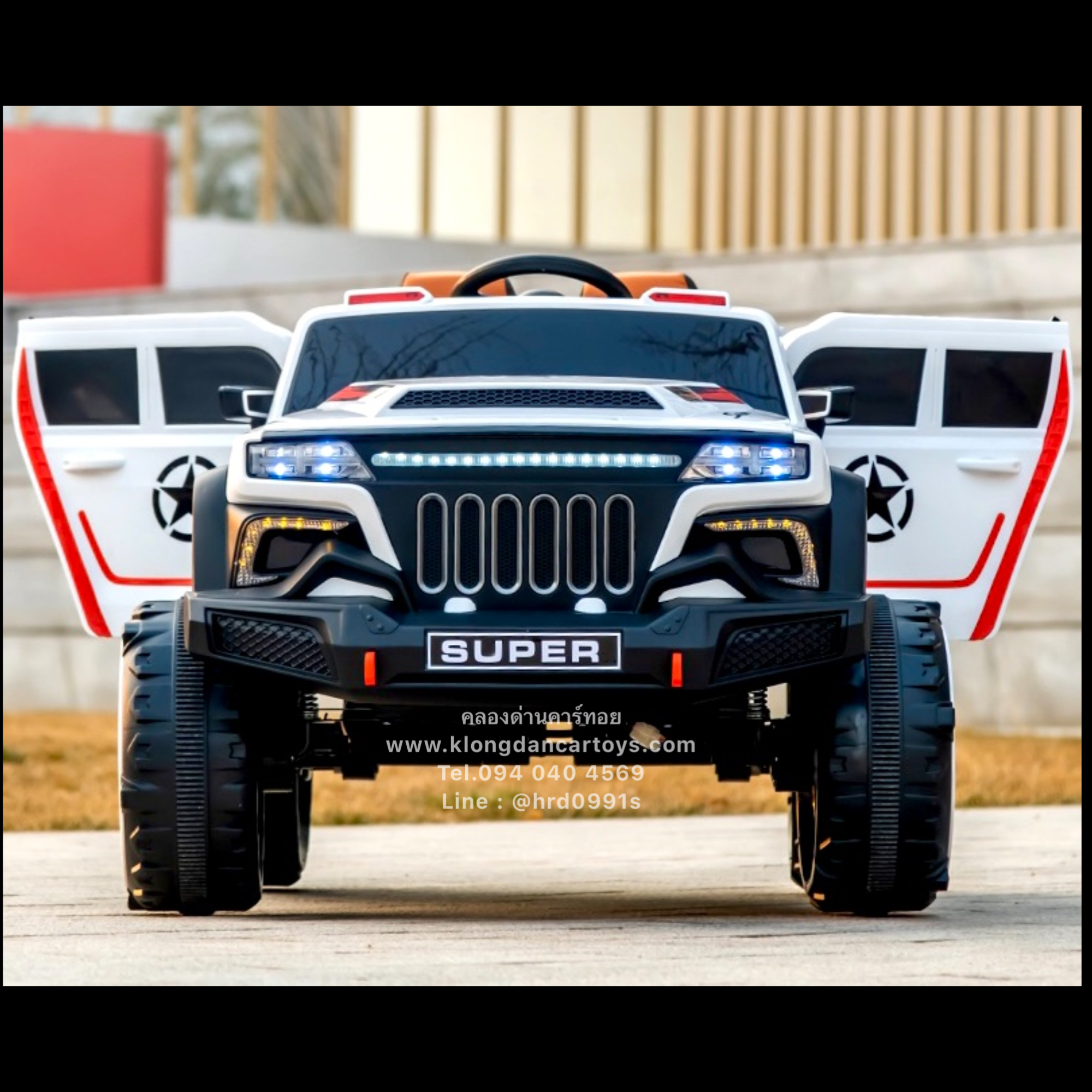 รถเด็กแบตเตอรี่ฮัมเมอร์SuperBIG4×4ปี2023*คันใหญ่* (ออกตัวสมูท, 4มอเตอร์แบต12v7a, มีโช้ค, โยกได้, บูลทูธกับมือถือ เล่นusb aux, รีโมทบูลทูธไฮเทค)