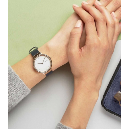 Skagen SKW2608 นาฬิกาผู้หญิง Skagen รุ่น SKW2608, Ancher Black Leather Quartz Women's Watch