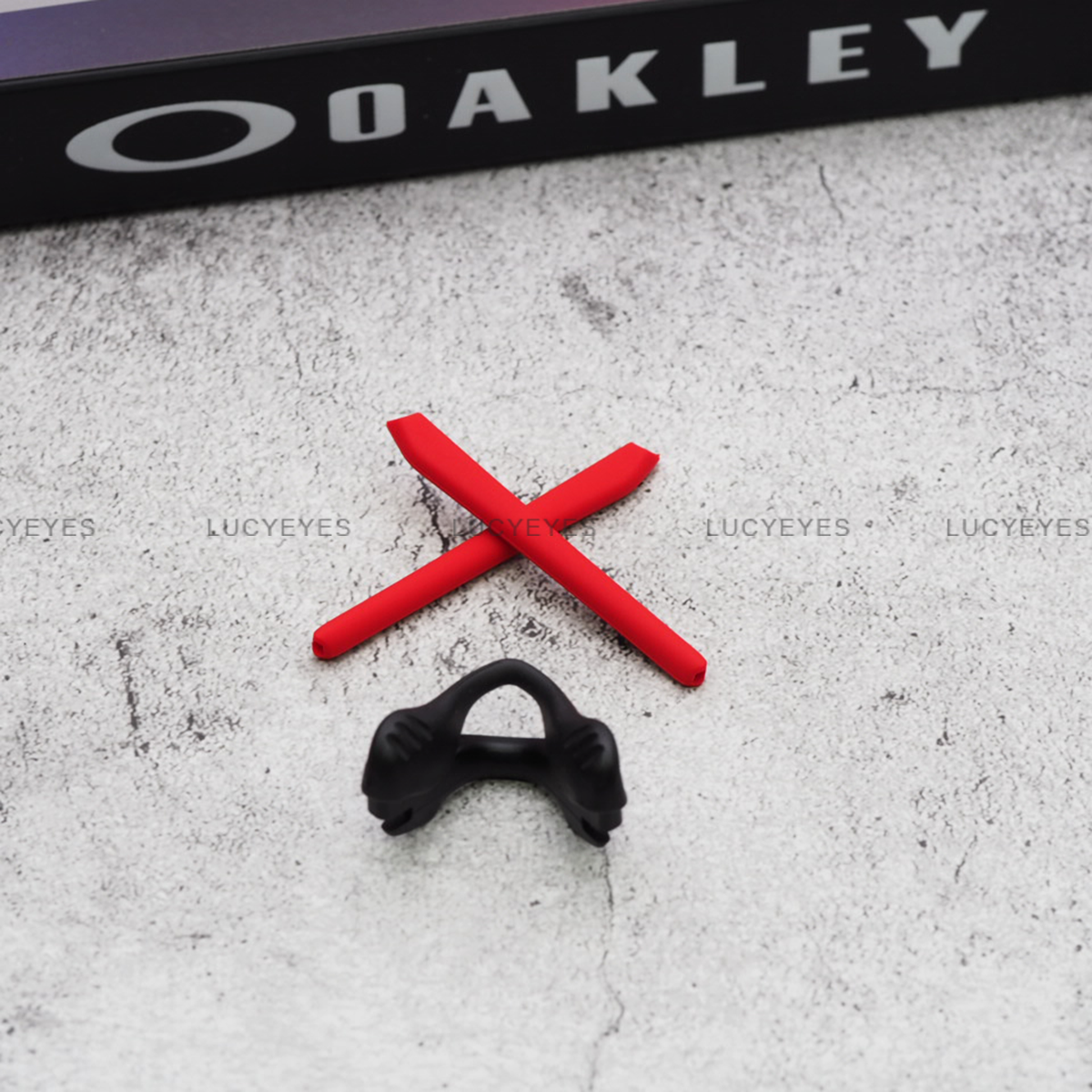 ชุดยางขาแว่น + แป้นจมูก OAKLEY OO9308, OO9313, OO9410 EVZERO PATH สีแดง