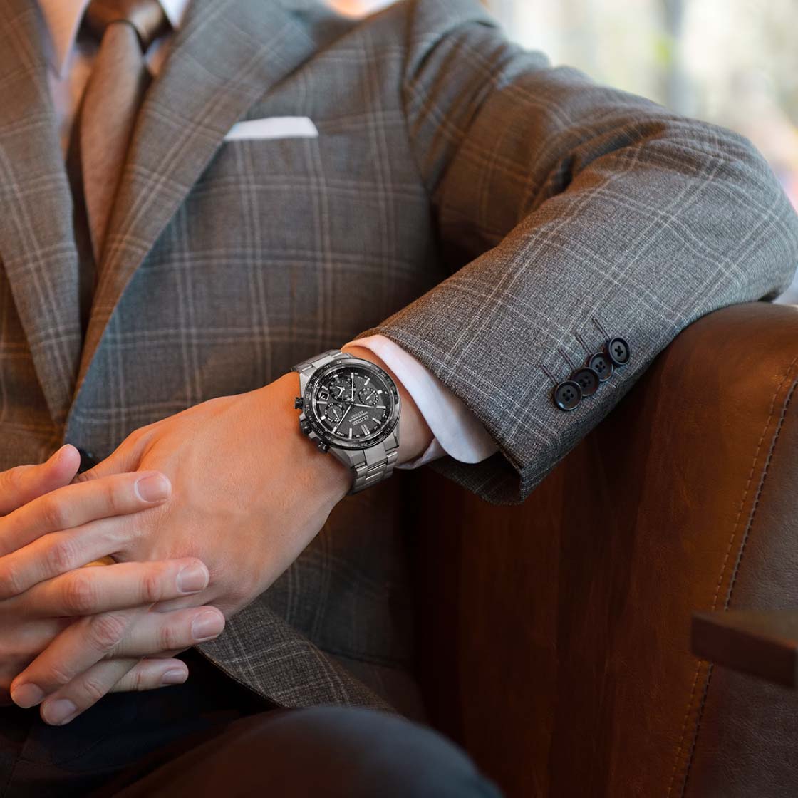 Citizen CC4058-67X นาฬิกาผู้ชาย Attesa Super Titanium™ / Satellite Timekeeping Eco-Drive Men's Watch