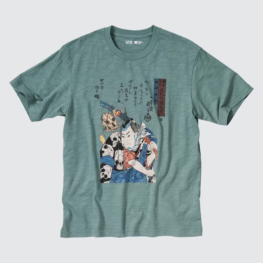 [PRE-ORDER] เสื้อยืด UNIQLO UT T-shirt Ukiyo-e (浮世絵) Nozarashi Gosuke in a robe covered with skulls Utagawa Kuniyoshi - นำเข้าจากญี่ปุ่น