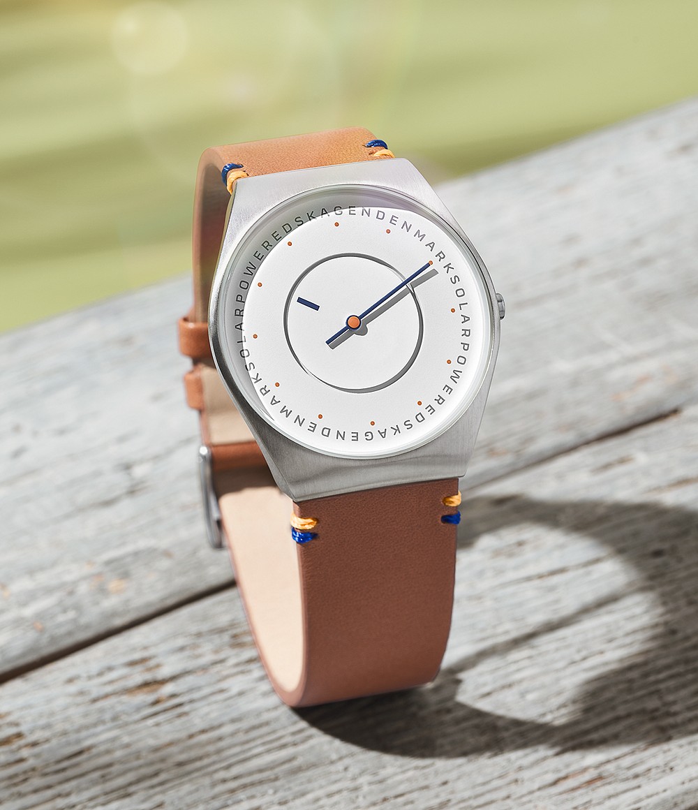 Skagen SKW3086 นาฬิกาผู้หญิง Skagen รุ่น SKW2837, Grenen Lille Solar Halo Light Brown Leather Women's Watch