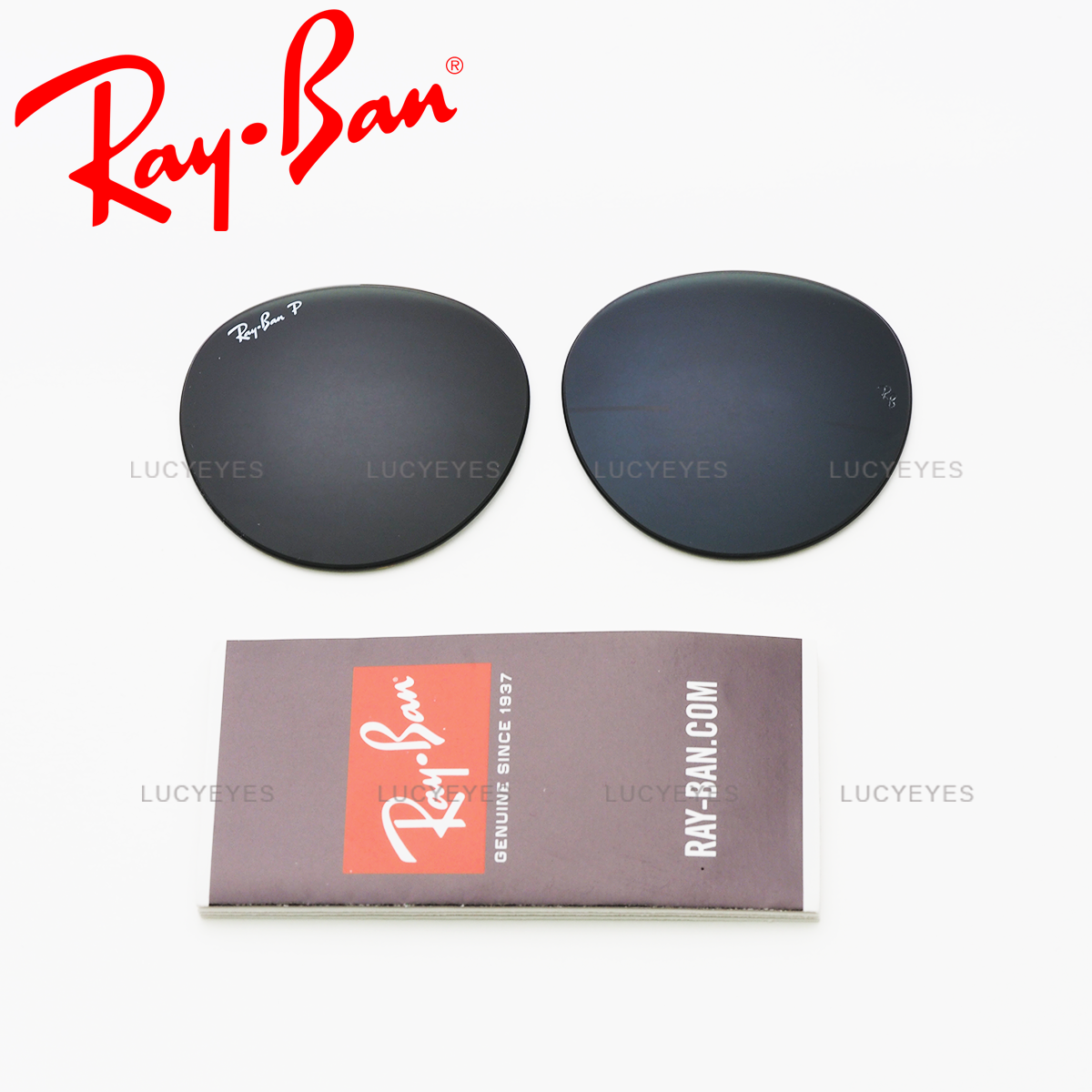 เลนส์ RAYBAN แท้ 100% RB3447 001/58, ROUND METAL, เลนส์สีเขียว Polarized
