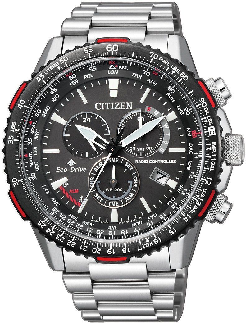 Citizen CB5001-57E นาฬิกาผู้ชาย Eco-Drive Promaster Sky Radio Controlled Chronograph Perpetual Men's Watch