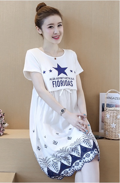 ชุดคลุมท้องเปิดให้นม ผ้านิ่ม เปิดให้นมสะดวก มีเชือกผูกปรับขนาดครรภ์ M L XL XXL