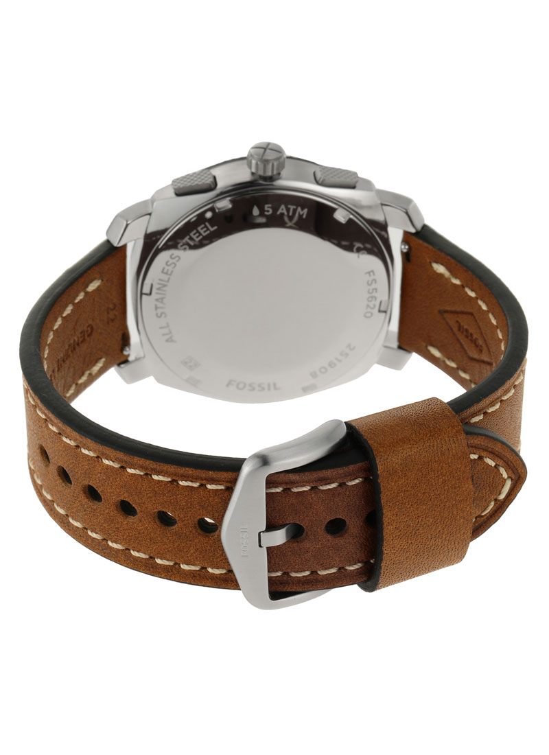 Fossil FS5620 นาฬิกาผู้ชาย Machine Chronograph Brown Leather Men's Watch