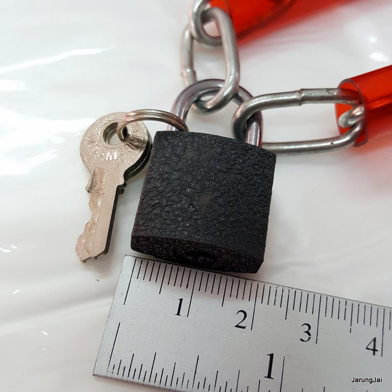 กุญแจคล้อง ล็อคจักรยาน โซ่คล้องจักรยาน คละสี พร้อมกุญแจ