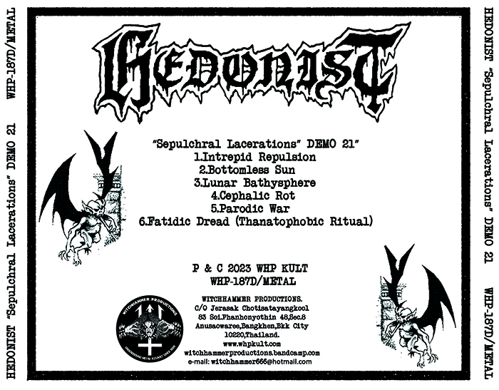 HEDONIST'Sepulchral Lacerations' Demo 21.CD (Asian version)