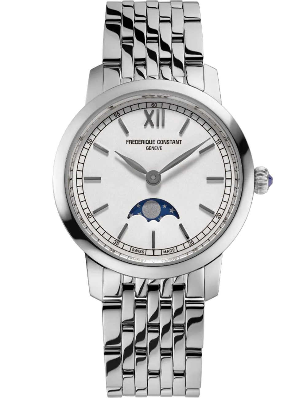 Frederique Constant FC-206SW1S6B นาฬิกาผู้หญิง Classics Moonphase Slimline Quartz Women's Watch