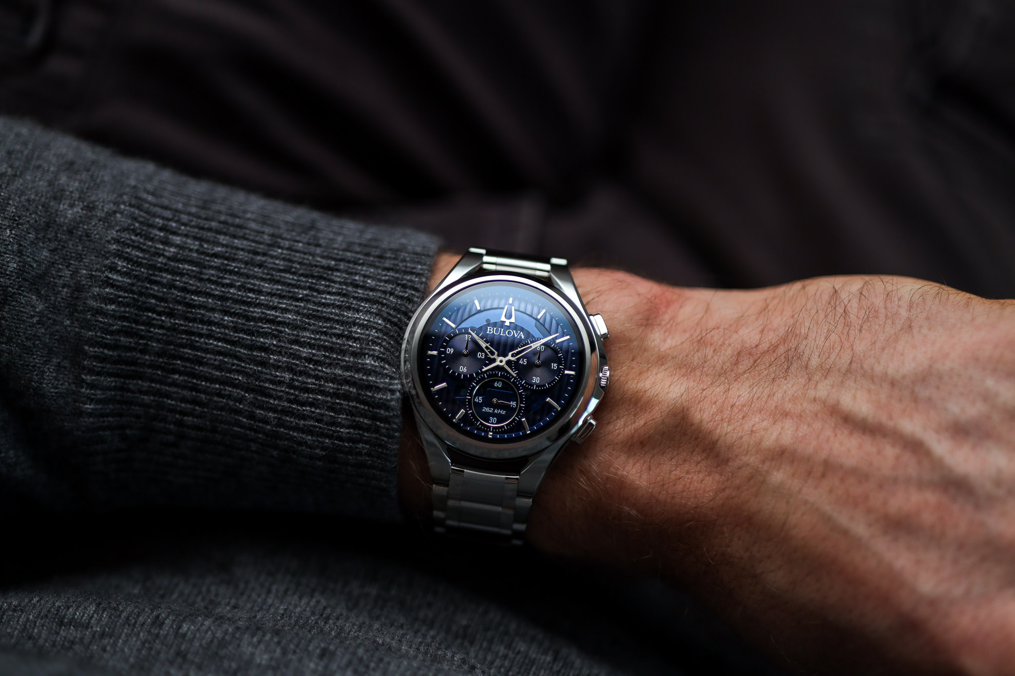 Bulova 96A302 นาฬิาผู้ชาย Curv Precision 262 kHz Quartz Chronograph Men's Watch