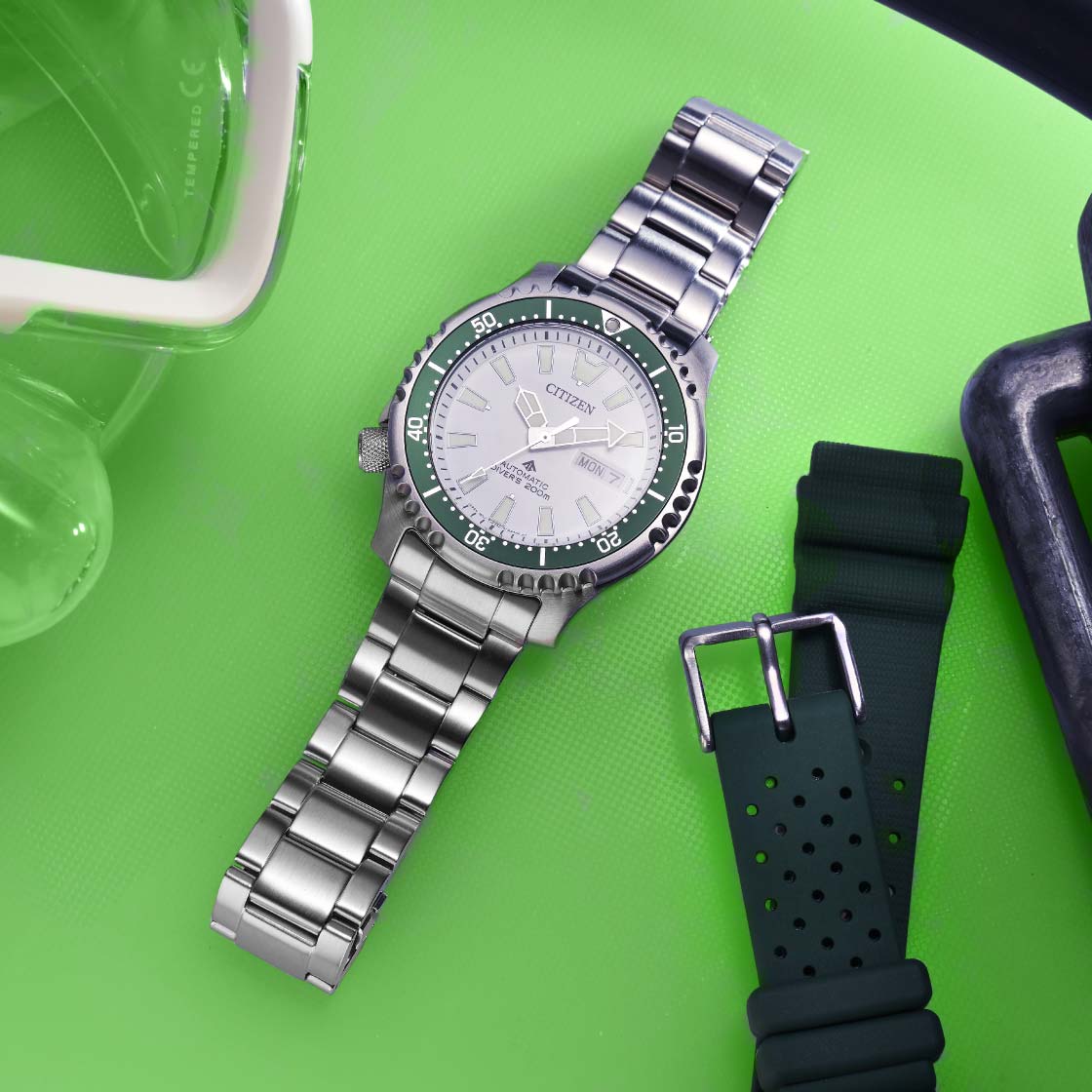 Citizen NY0168-64A นาฬิกาผู้ชาย Automatic Limited Edition Men's Watch + สายยาง