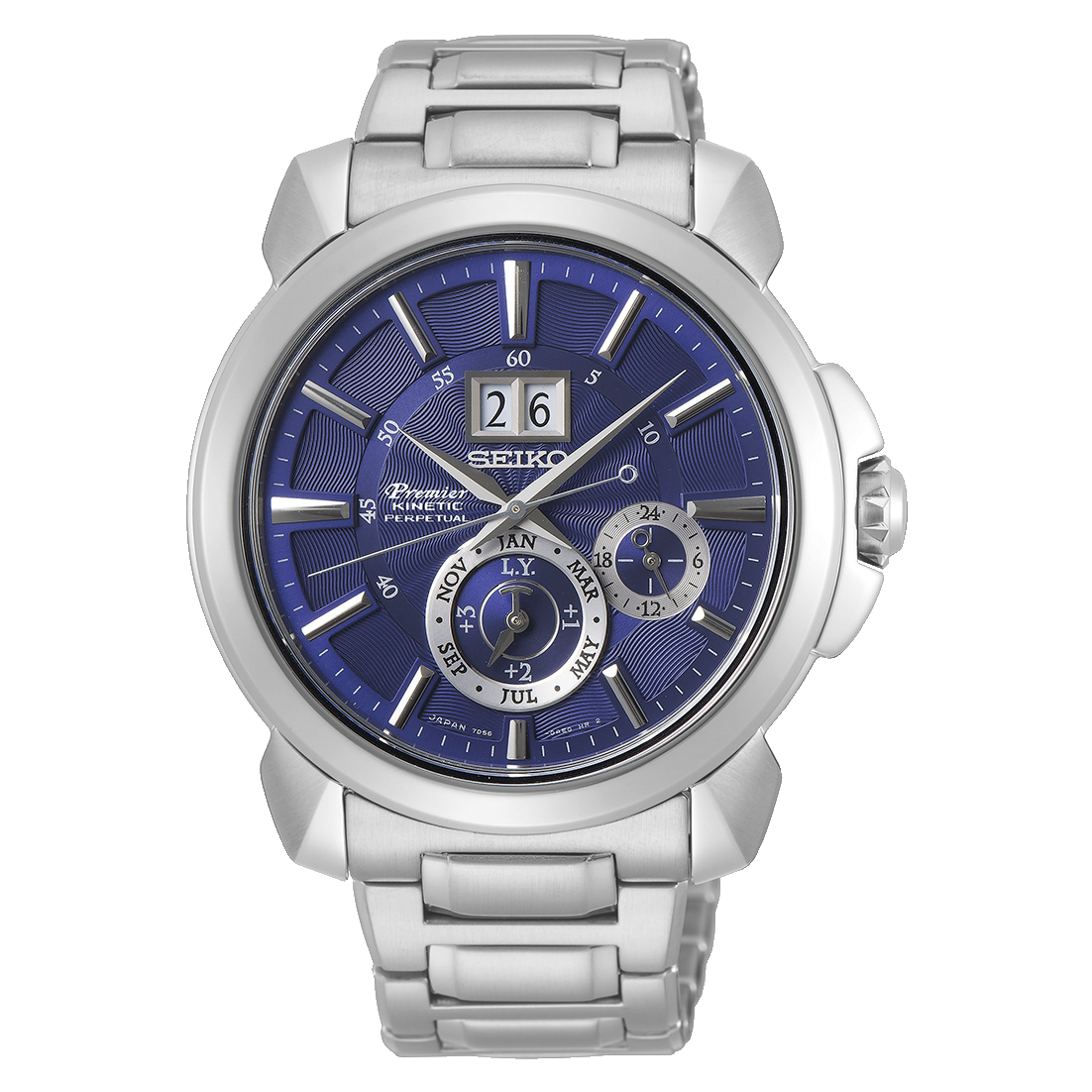 Seiko SNP161P1 นาฬิกาข้อมือผู้ชาย Premier Kinetic Perpetual Men's Watch