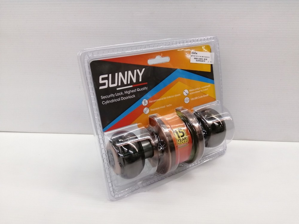 ลูกบิดสแตนเลส ลูกบิดประตูห้องนอน (มีกุญแจ) สีรมดำ SUNNY รุ่น 9213BN