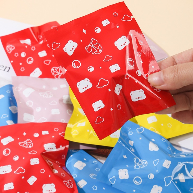 ถุงซีล 3 ด้าน ใส่ขนม คุกกี้ ลูกอม ขนาด 8x10 ซม.และขนาดใกล้เคียง จำนวน 95-100 ใบต่อแพ็ค