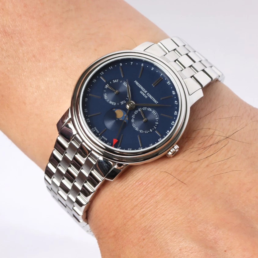 Frederique Constant FC-270N4P6B นาฬิกาผู้ชาย Moonphase Classics Index Business Timer Men's Watch