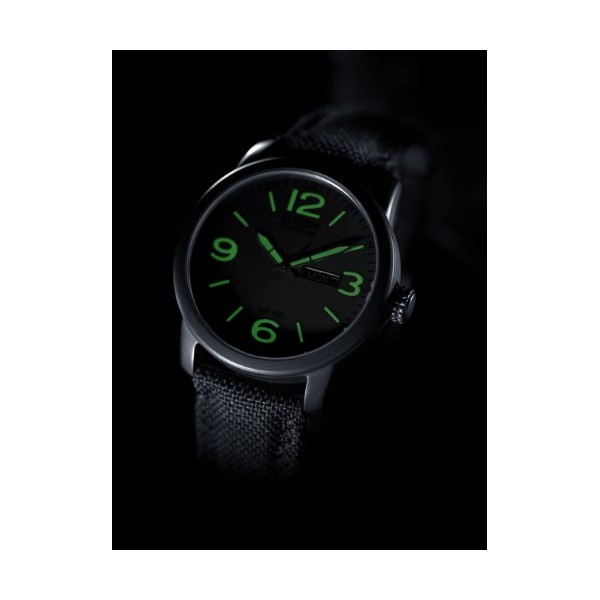 Citizen BM8475-00F นาฬิกาข้อมือผู้ชาย Citizen Eco-Drive รุ่น BM8475-00F, Stealth Black Plated Canvas Men's Watch