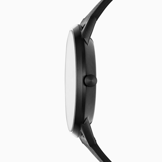 Skagen SKW6499 นาฬิกาผู้ชาย Kristoffer Black Leather Quartz Men's Watch