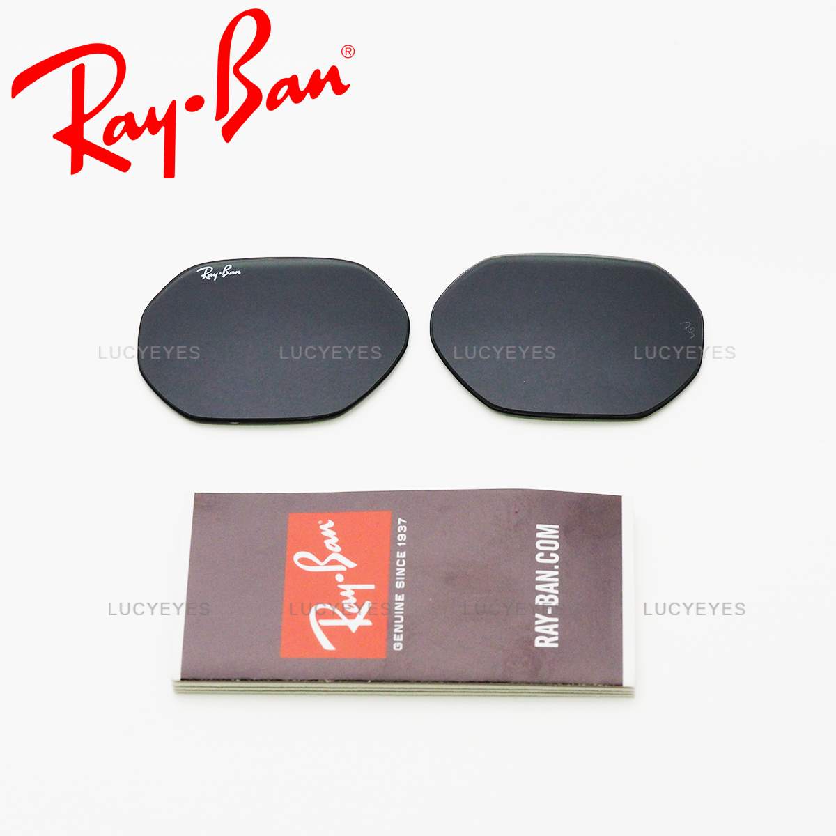 เลนส์ RAYBAN แท้ 100% RB3556N 001, OCTAGONAL FLAT LENSES เลนส์สีเขียวดำ G-15