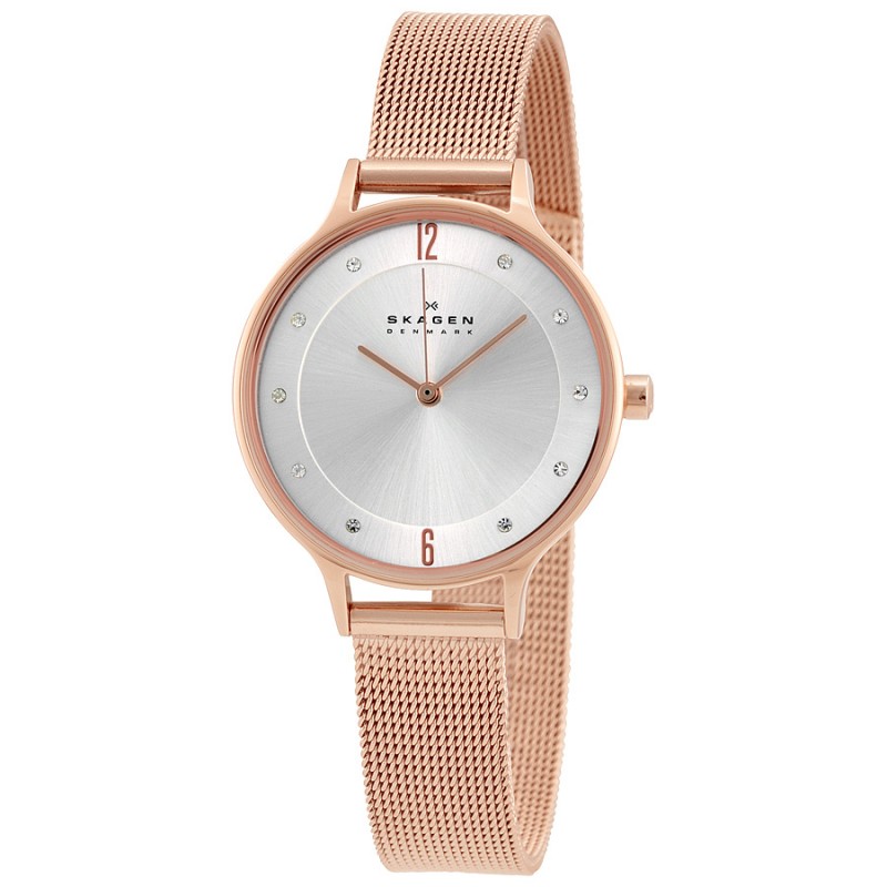 Skagen SKW2151 นาฬิกาผู้หญิง Skagen รุ่น SKW2151, Anita Rose Gold-Tone Mesh Bracelet Women's Watch