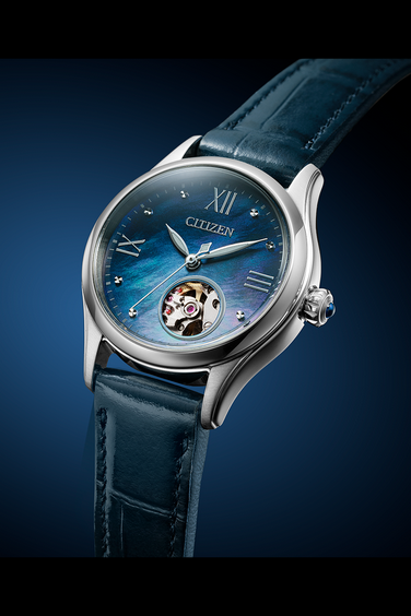 Citizen PR1041-18N นาฬิกาผู้หญิง Luna Blue Automatic Women's Watch