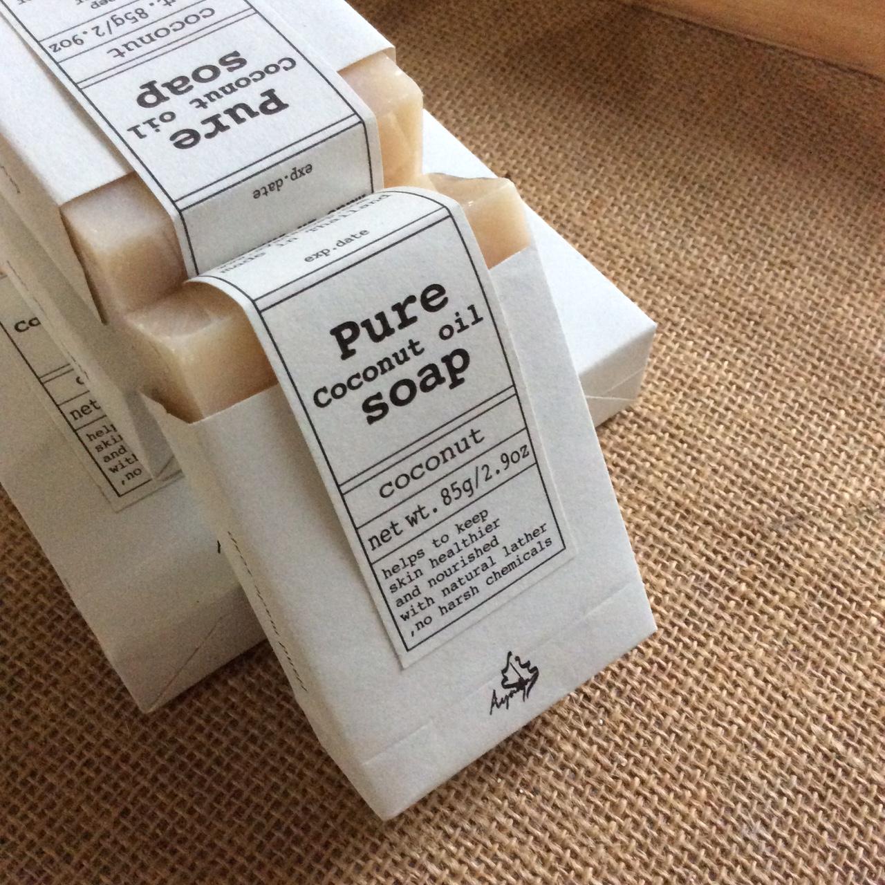 AYADA Pure Coconut Oil Soap สบู่น้ำมันมะพร้าว สบู่น้ำมันธรรมชาติมีกลีเซอรีนธรรมชาติบำรุงผิว 85 g