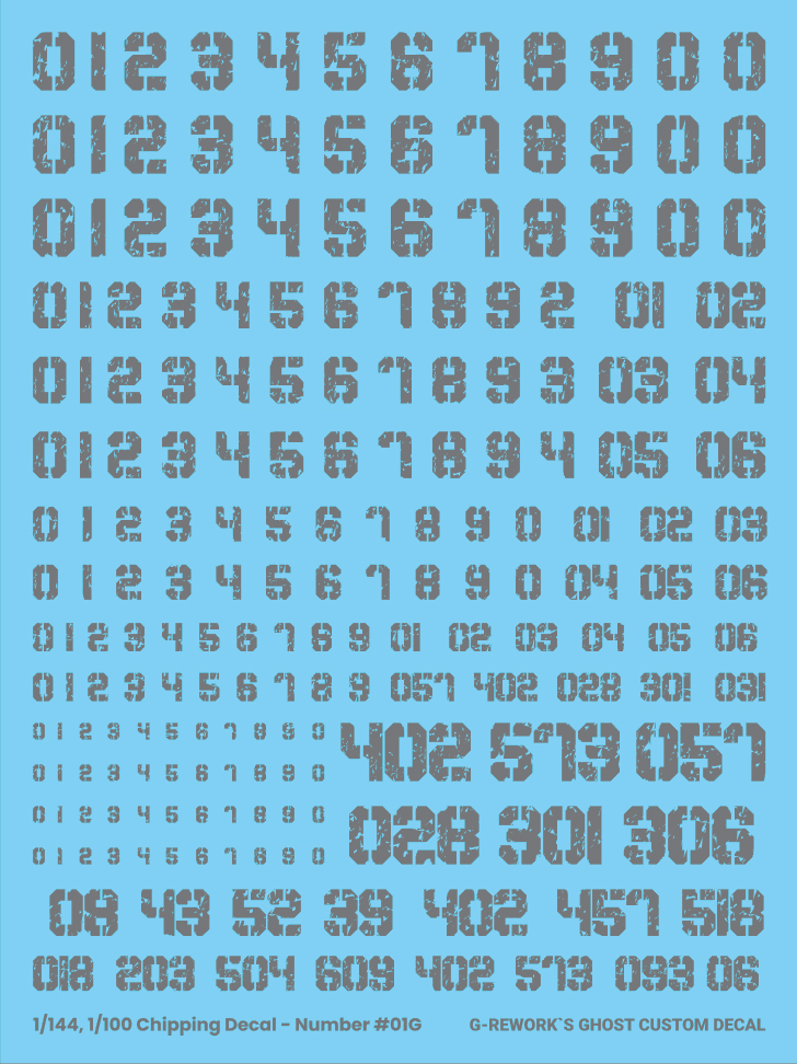 G-REWORK CUSTOM DECAL CHIPPING DECAL_NUMBER_01_GRAY