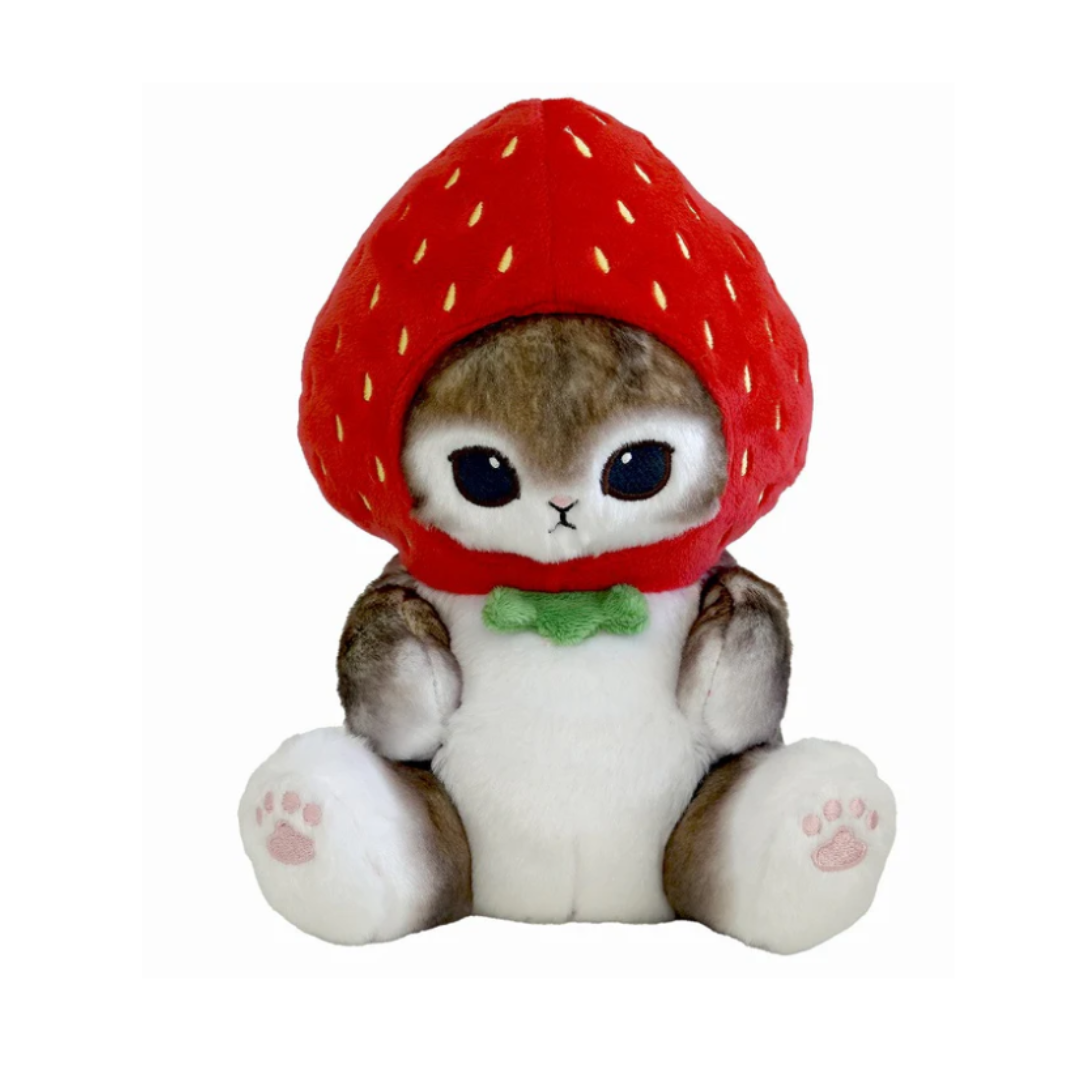 [PRE-ORDER] ตุ๊กตา แมวโมฟุ สตรอว์เบอร์รี่ Mofusand Strawberry Cat ขนาด S 20 x 12 x 17 cm นำเข้าจากญี่ปุ่น โมฟุซาน mofu mofusand ぽてたまぬいぐるみ(いちごにゃん)
