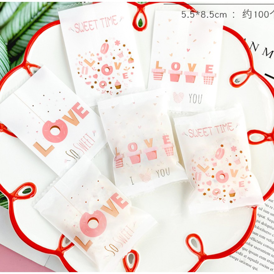 ถุงซีล ใส่ขนม คุกกี้ ลูกอม ขนาด 5.5x8.5 ซม.จำนวน 97-100 ใบ/แพ็ค (ชุดที่ 2/3)