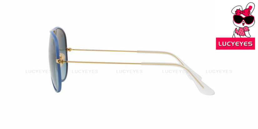 RAYBAN RB3025JM 001/4M AVIATOR FULL COLOR Size 58 กรอบน้ำเงิน เลนส์น้ำเงินไล่สี 3