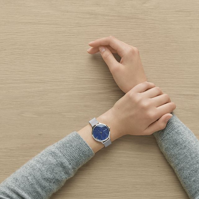 Skagen SKW2718 นาฬิกาผู้หญิง Skagen รุ่น SKW2718, Anita Steel-Mesh Stone Quartz Women's Watch