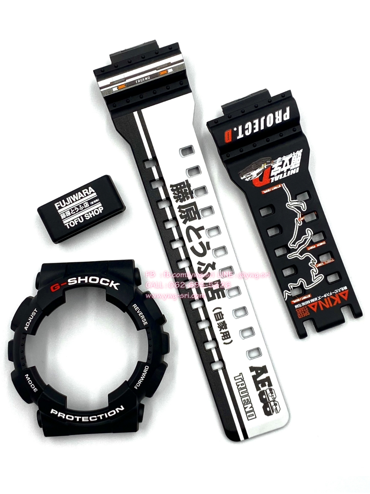 กรอบสาย G-SHOCK แท้✅ สีดำด้าน สกรีนลาย Initial D Toyota AE86 ใส่ได้กับรุ่น GA-100 ,GA-110 ,GA-120 ,GA-140 ,GAX-100 ,GD-100 ,GD-120