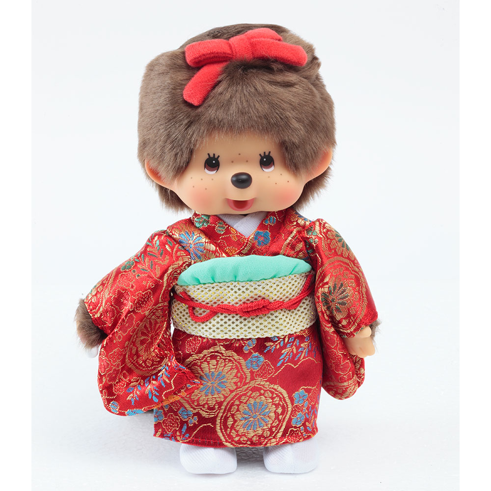[PRE-ORDER] ตุ๊กตา ม่อนชิชิ กิโมโน สีแดง Size S ม่อนชิชิจัง Monchhichi 14 x 8 x 21 cm นำเข้าจากญี่ปุ่น オリジナル お着物モンチッチ 女の子（赤）IPM-11-Z