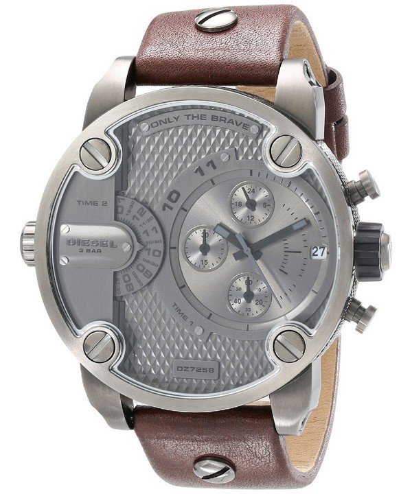 Diesel DZ7258 นาฬิกาผู้ชาย Diesel รุ่น DZ7258, Little Daddy Chronograph Dual Time Grey Dial Men's Watch
