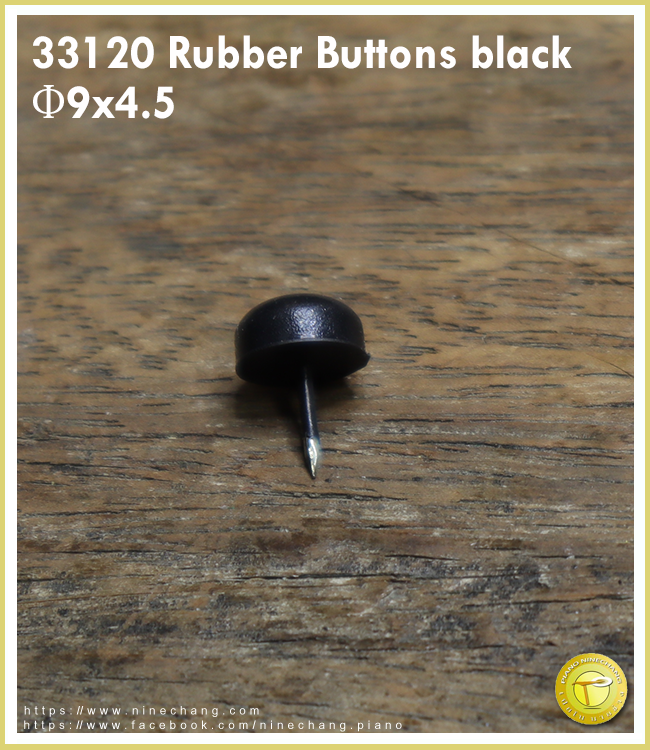 33120 Rubber Buttons black Φ9x4.5