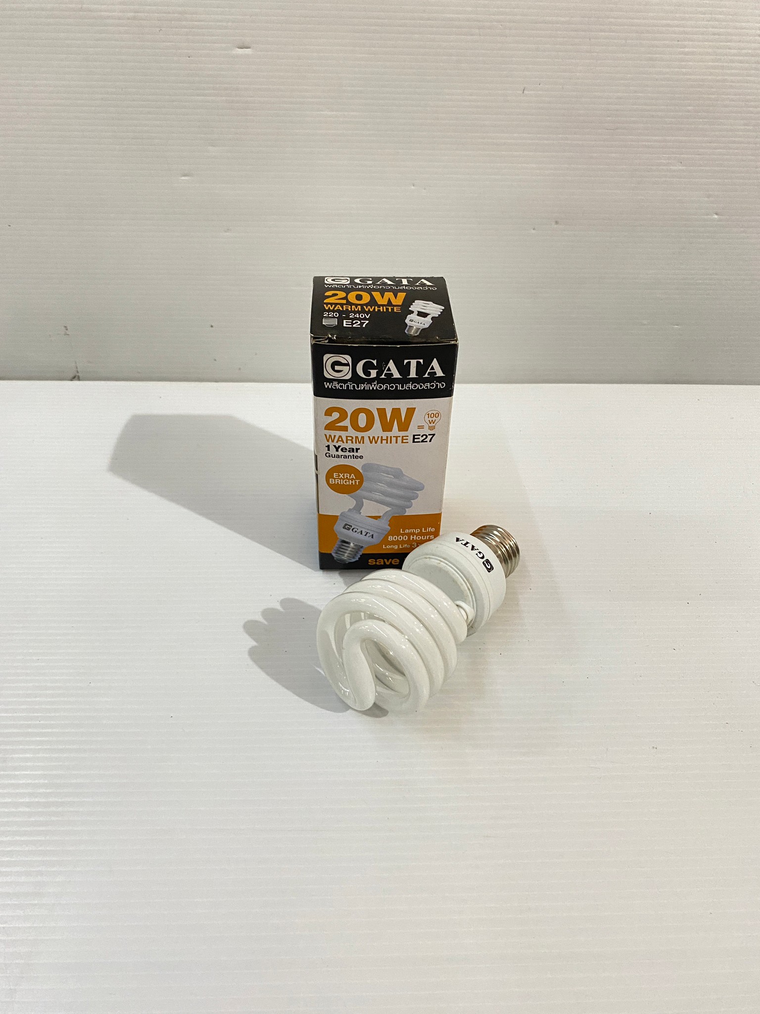 หลอดตะเกียบ SPIRAL15W 20W 23W แสง Warmwhite ขั้ว E27 GATA (หลอดประหยัดไฟ)