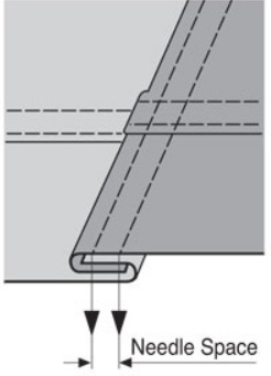 ซองเย็บห่อตะเข็บจักรเข็มคู่ Lap seam folder สำหรับจักรอุตสาหกรรมเข็มคู่