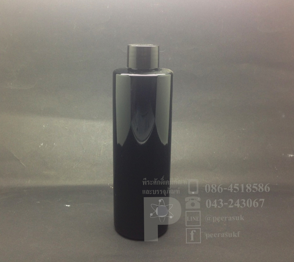 SA250 ml สีดำ+จุกรู+ฝาเกลียวดำ แพคละ 10 ชิ้น
