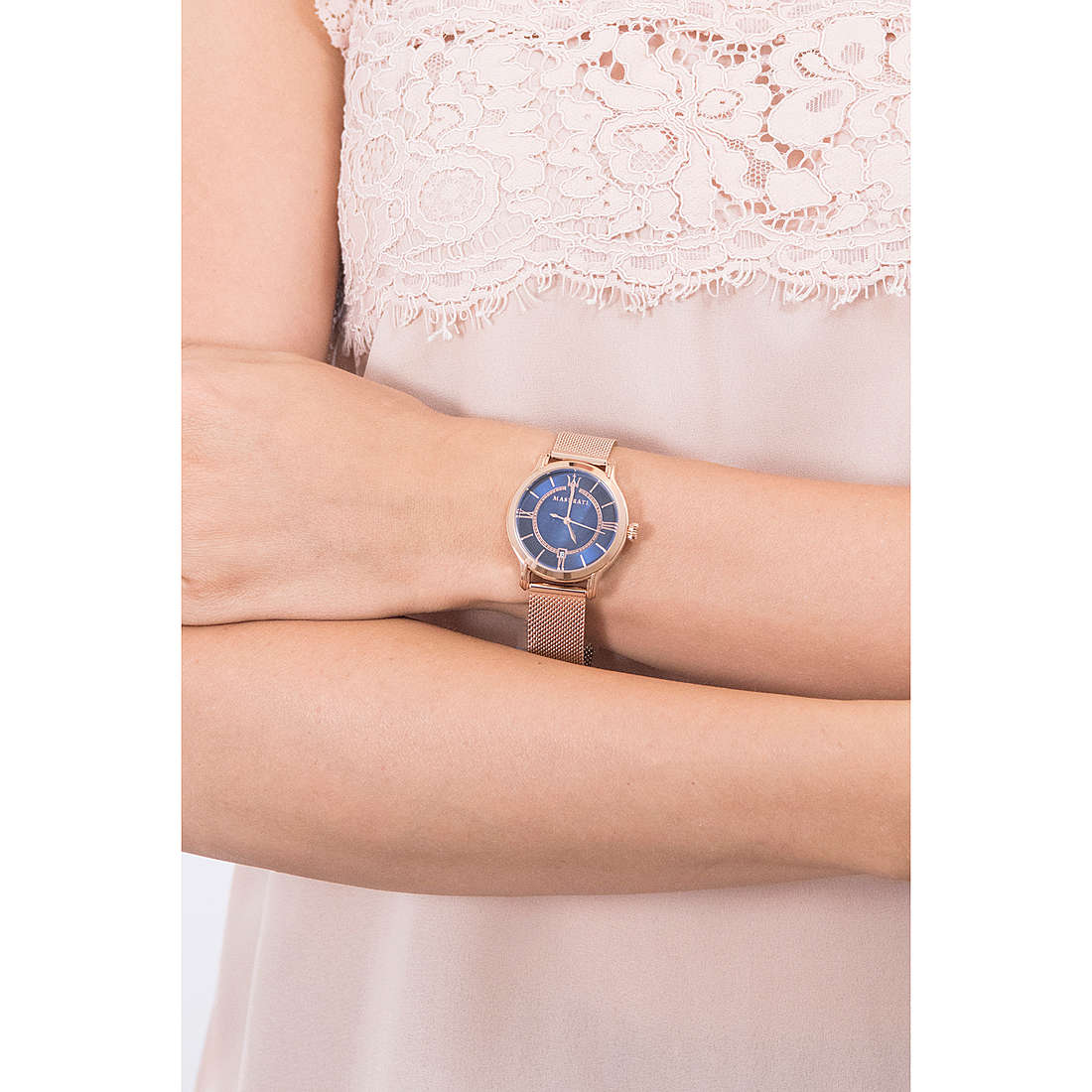 Maserati R8853118513 นาฬิกาผู้หญิง Epoca Rose Gold Tone Quartz Women's Watch