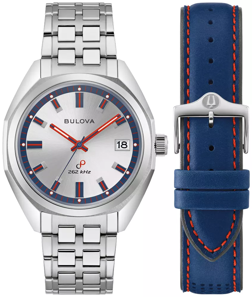 Bulova 96K112 นาฬิกาผู้ชาย Precisionist Jet Star Limited Edition Quartz Men's Watch + สายหนัง