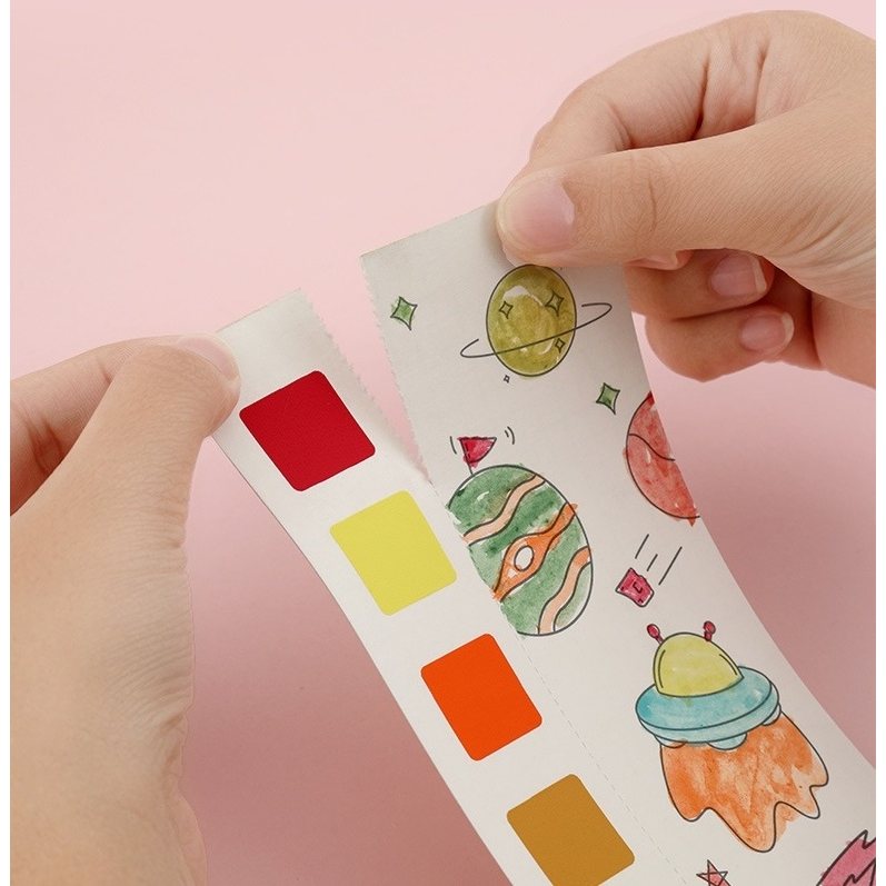 สมุดระบายสีน้ำพร้อมชุดพู่กัน สมุดระบายสีน้ำ ลายการ์ตูน สมุดระบายสี พร้อมพู่กัน