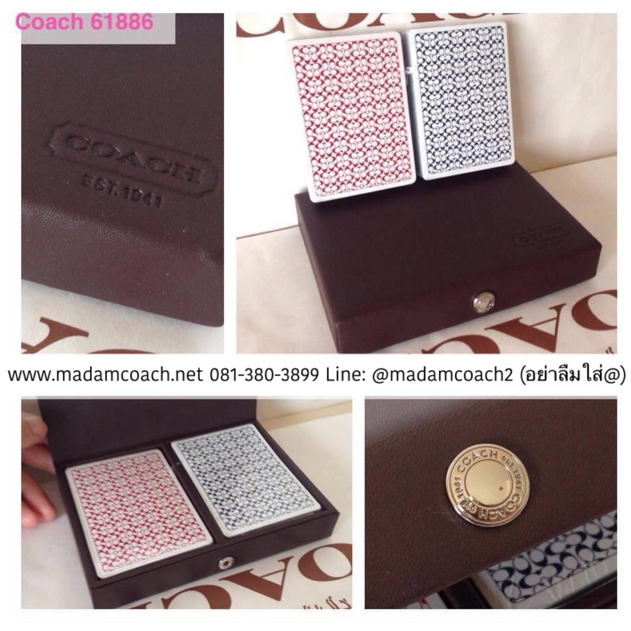 Coach 61886 card set in leather box