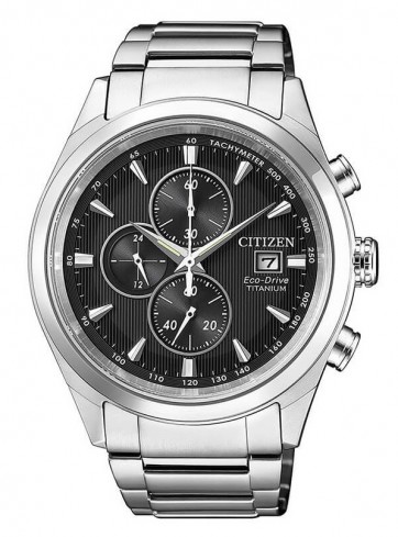 Citizen CA0650-82F นาฬิกาผู้ชาย Eco-Drive Super Titanium Chronograph Sapphire Men's Watch
