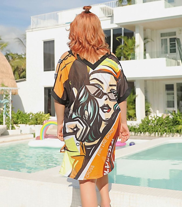 ชุดว่ายน้ำคนอ้วน 6xl พร้อมส่ง :ชุดว่ายน้ำไซส์ใหญ่สีส้มแต่งลายการ์ตูน set 3ชิ้นมีบรา กางเกงขาสั้นและเสื้อคลุมแบบเก๋ น่ารักมากๆจ้า:บรารอบอก40-48นิ้ว เอว30-38นิ้ว สะโพก38-48นิ้ว เสื้อคลุมรอบอกกว้าง52นิ้ว