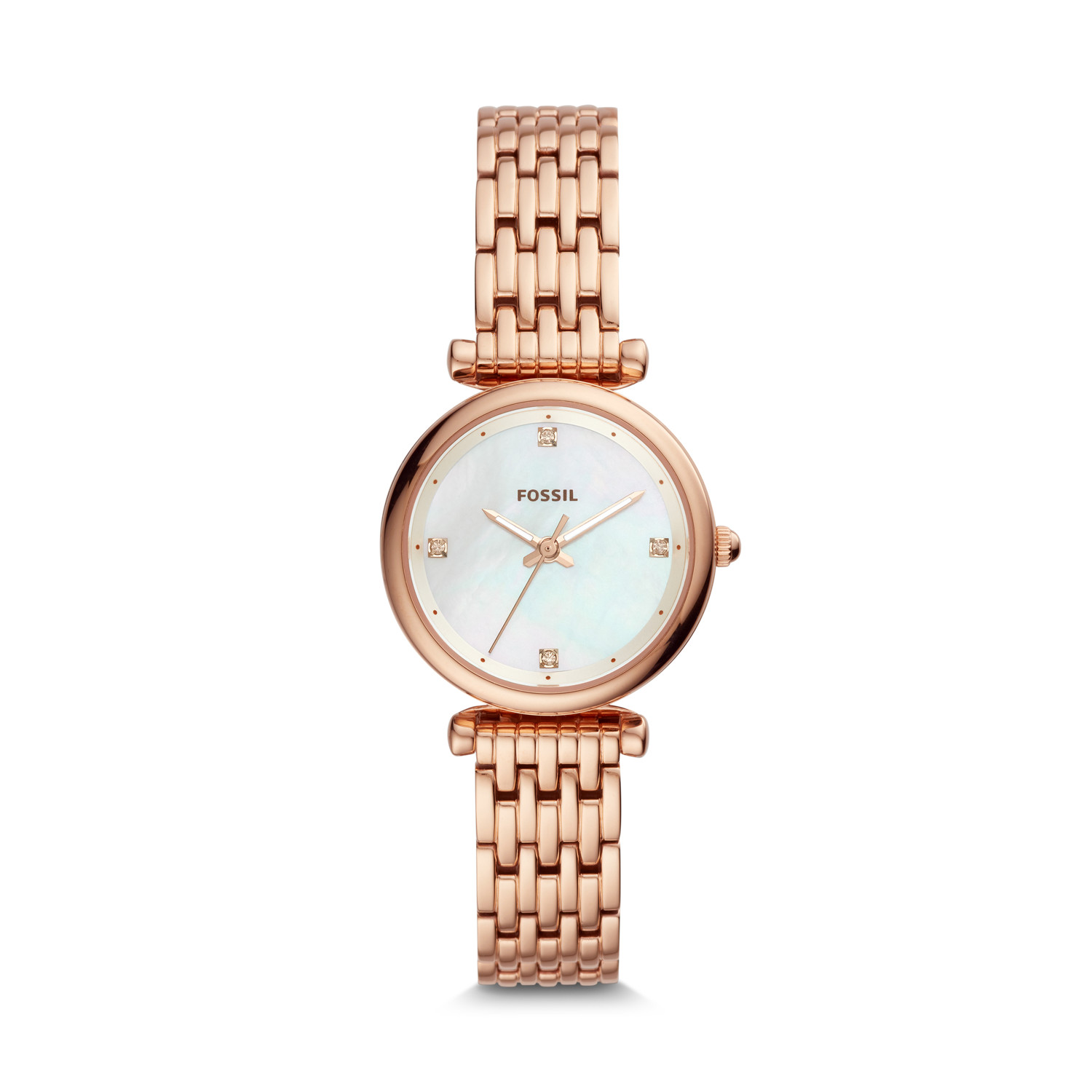 Fossil ES4429 นาฬิกาผู้หญิง Carlie Mini Rose Gold-Tone Stainless Steel Women's Watch