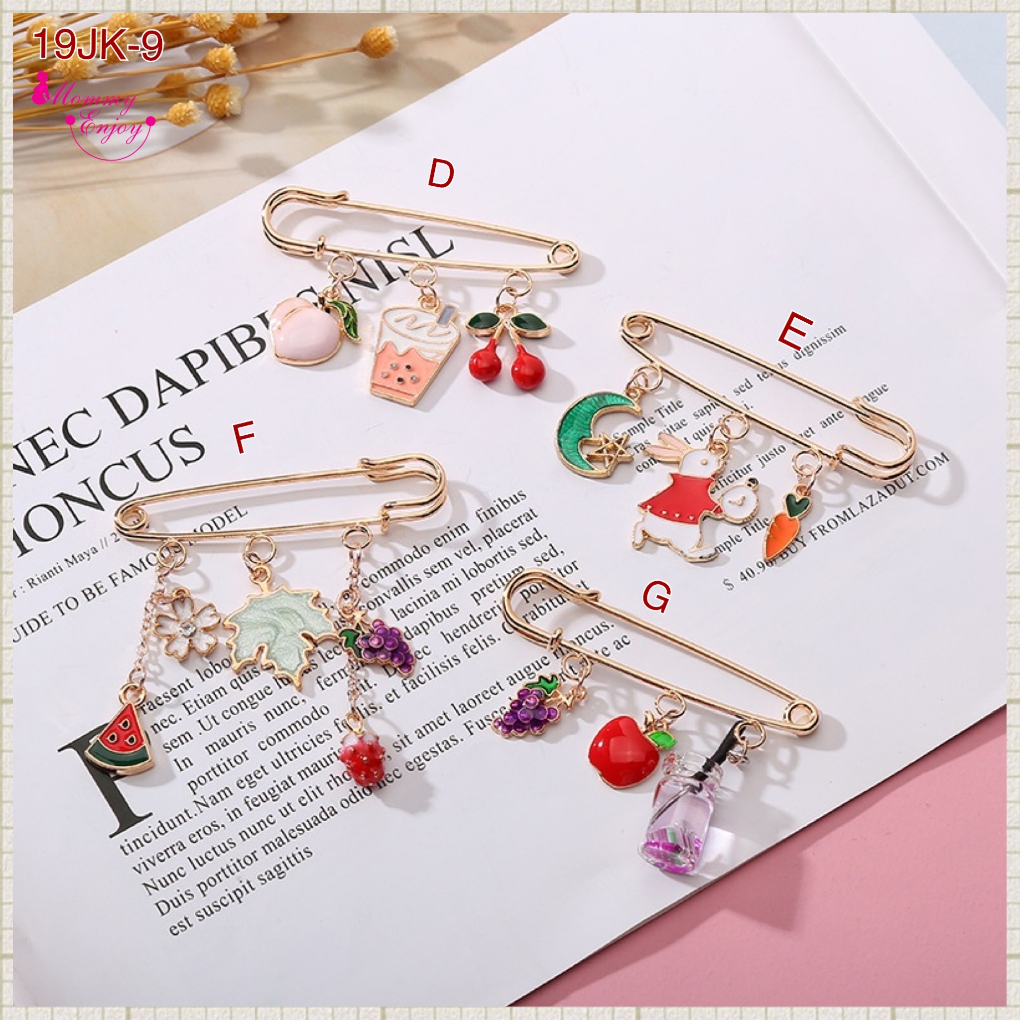 เข็มกลัดติดชุด ติดเพื่อความสวย หรือติดเพื่อความเชื่อก็ได้ น่ารักลงตัว เซตแฟนตาซี