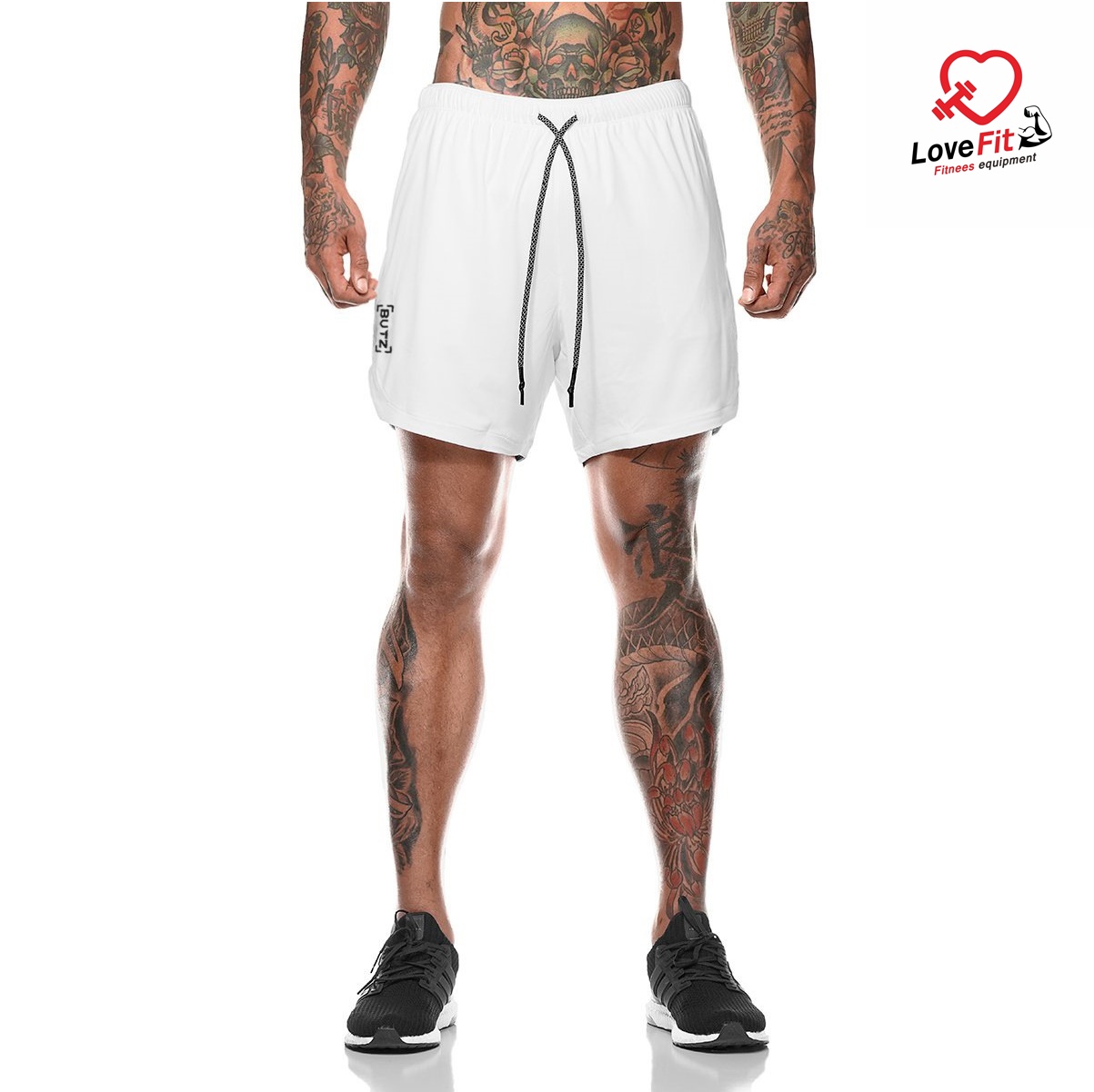 กางเกงออกกำลังกายผู้ชายขาสั้น กางเกงวิ่งชาย 2in1 มีซับในและช่องใส่ของในตัว ใส่สบายทรงสวย