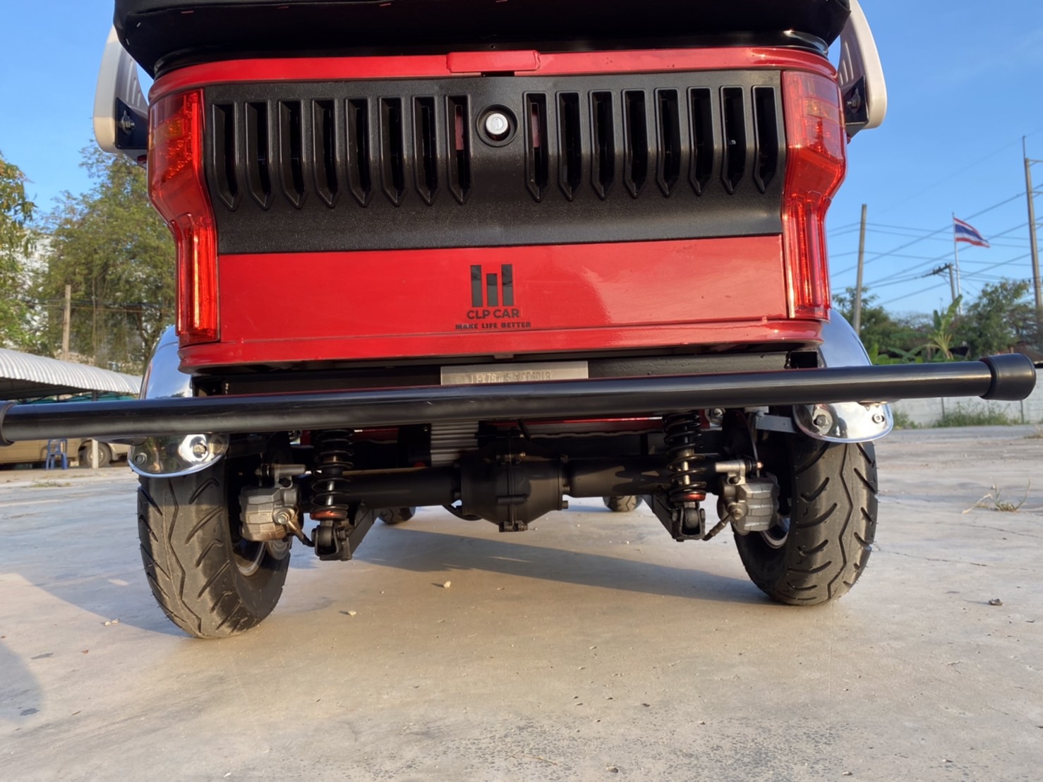 รถไฟฟ้า 4 ล้อ 4-5 ที่นั่ง รุ่น M-01T ยี่ห้อ CLP CAR สีแดง ขับแฮนด์บิด